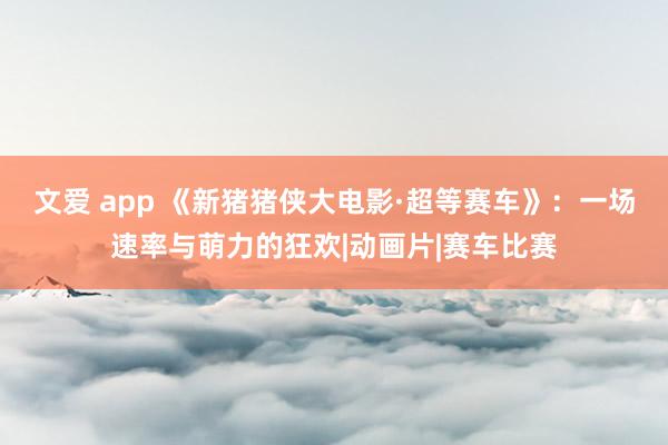 文爱 app 《新猪猪侠大电影·超等赛车》：一场速率与萌力的狂欢|动画片|赛车比赛