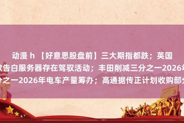 动漫 h 【好意思股盘前】三大期指都跌；英国监管部门初步裁定谷歌告白服务器存在驾驭活动；丰田削减三分之一2026年电车产量筹办；高通据传正计划收购部分英特尔业务