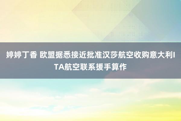 婷婷丁香 欧盟据悉接近批准汉莎航空收购意大利ITA航空联系援手算作