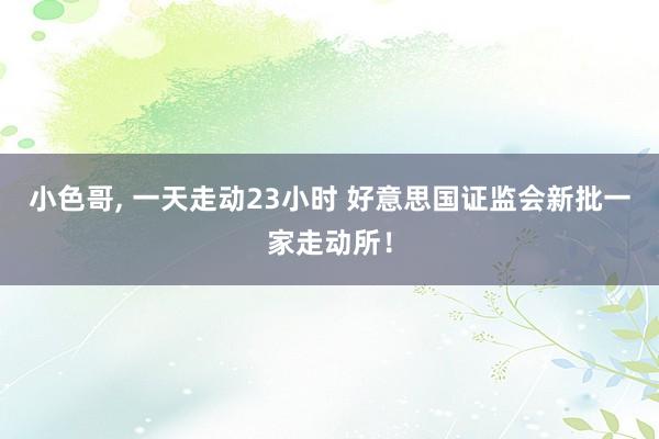 小色哥， 一天走动23小时 好意思国证监会新批一家走动所！